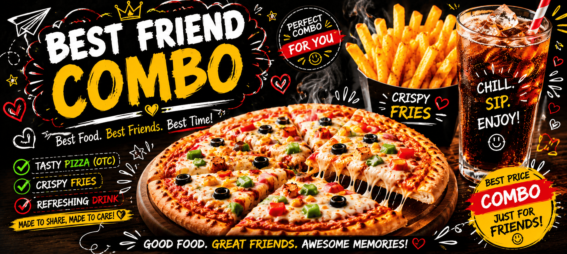 Pizza(OTC) + Drink + Fries