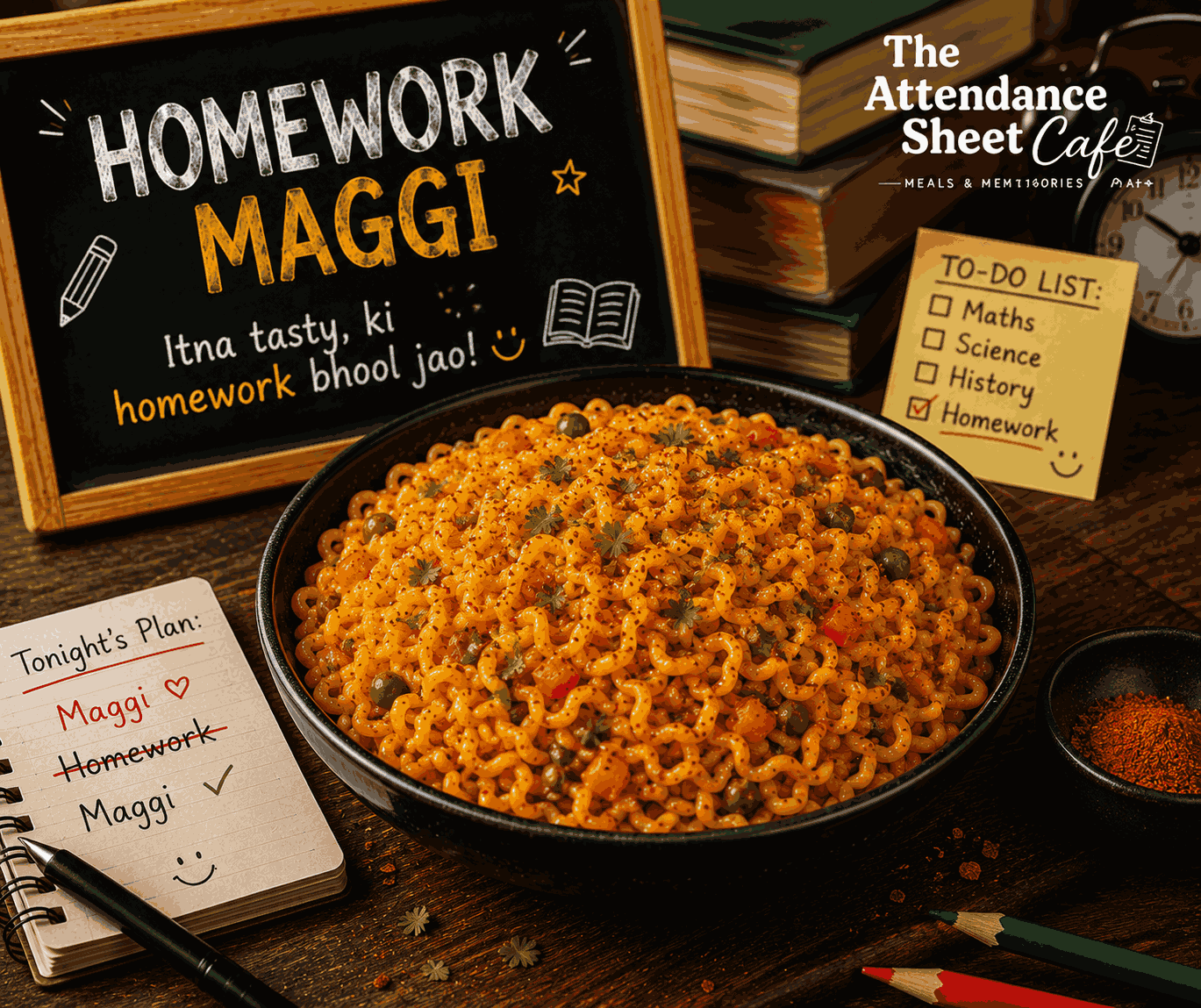 Homework Paneer Tadka Maggi