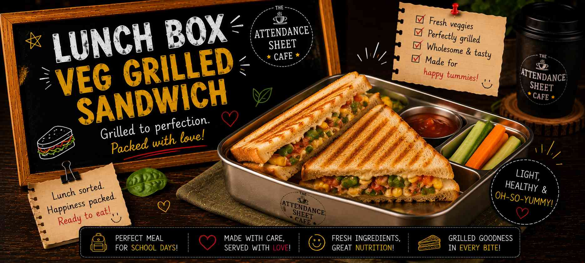 Lunch Box Veg Grilled Sandwich