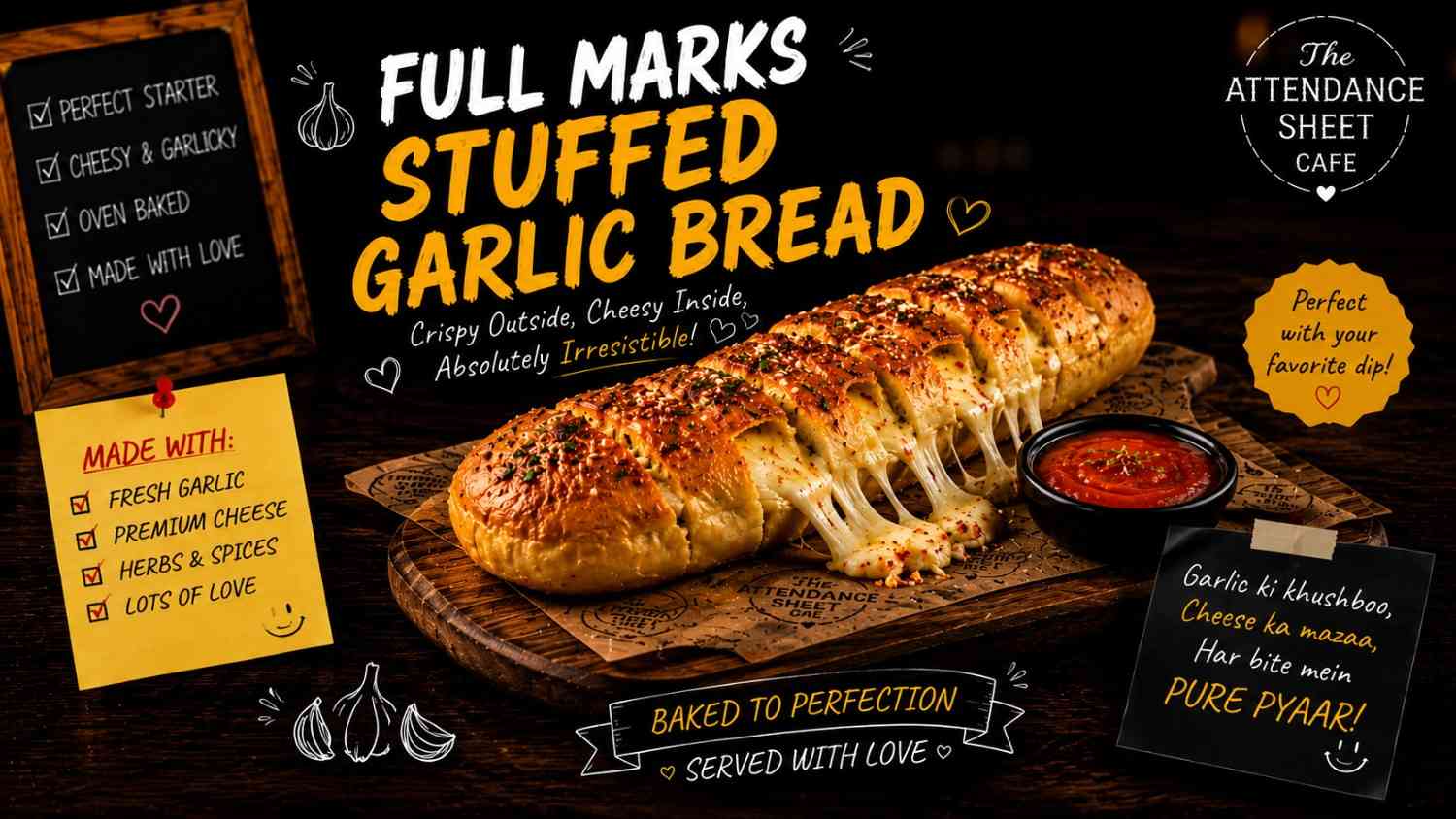 Full Marks Stuffed Garlic Bread
